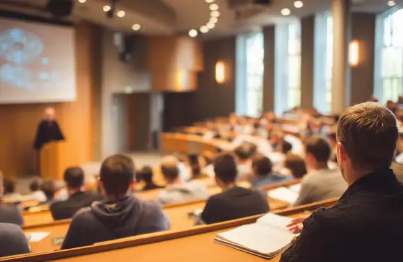 Sacerdote sonriendo con un cuello y chaqueta negra en un entorno académico o eclesiástico. Un ejemplo de alguien cursando un diplomado en religión.