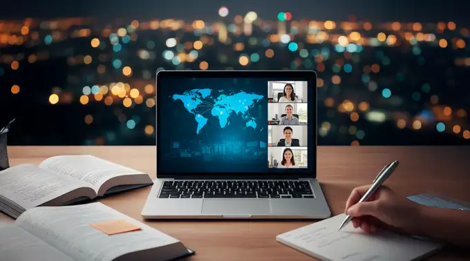 Profesional sostiene entre sus manos la proyección global de su formación gracias a los masters en línea.